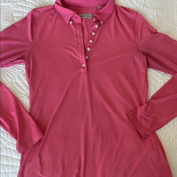 KJUS Women's Golf Pink Button Long Sleeve Shirt-UPF-50+Size-36/S - Picture 2 of 16